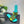 dway slide embroidered lime blue cotton