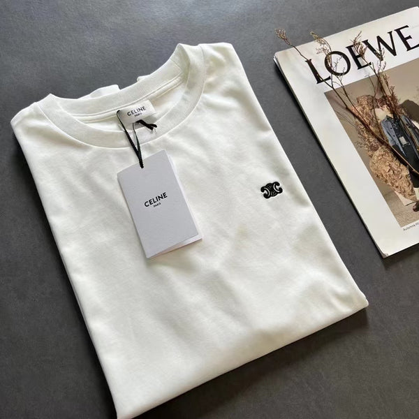 Celine SS26 Classic Embroidered T-shirt Cotton 350444