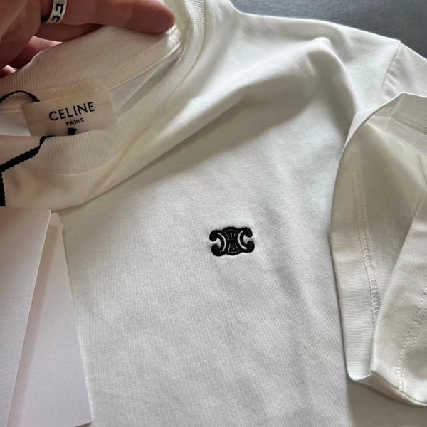 Celine Triomphe Loose T-shirt Black White Cotton 350444