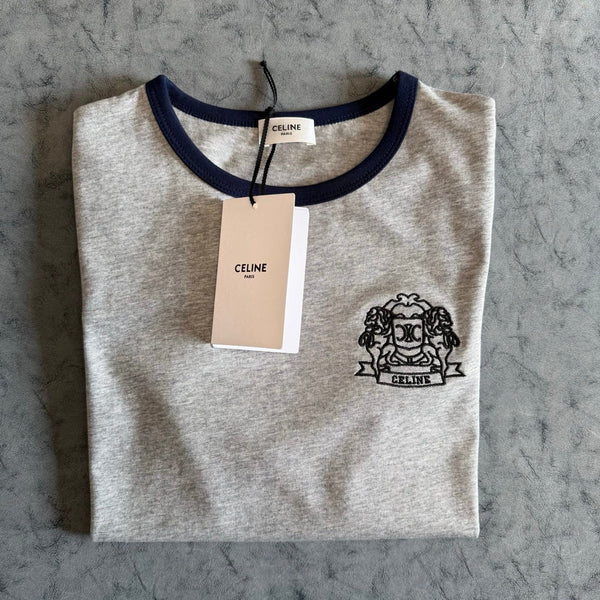Celine SS26 Embroidered Short-Sleeve Tee Cotton 350501