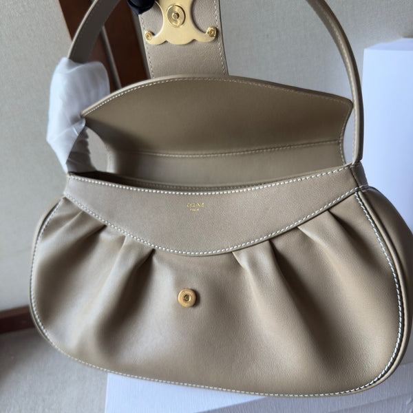 POLLY 33 IN SANDAL BROWN CALFSKIN GOLD LOGO