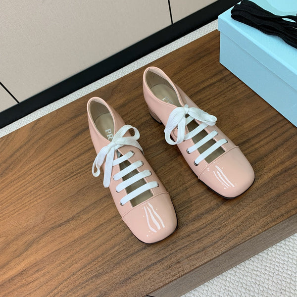 Prada 25s Mary Jane Shoes 55mm Light Pink Patent Leather
