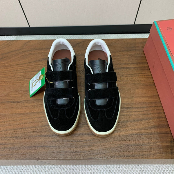 LP Kid's Tennis Walk Sneaker Black Suede Calfskin 585748