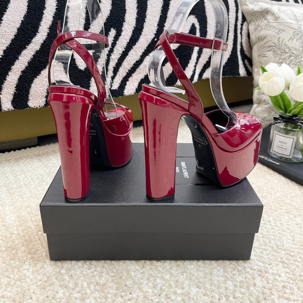 SL JODIE PLATFORM SANDALS RED POLISHED CALFSKIN