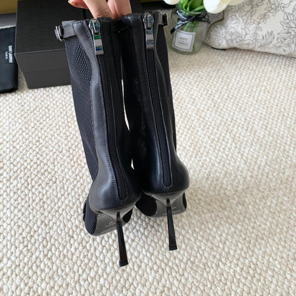 SL OXALIS BOOTIES IN BLACK MESH