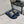 mule sandal 30 blue quilted waxed leather
