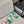 mule sandal green white houndstooth fabric