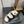 CC 26s Dad Sandals Black White Suede Shearing 970116