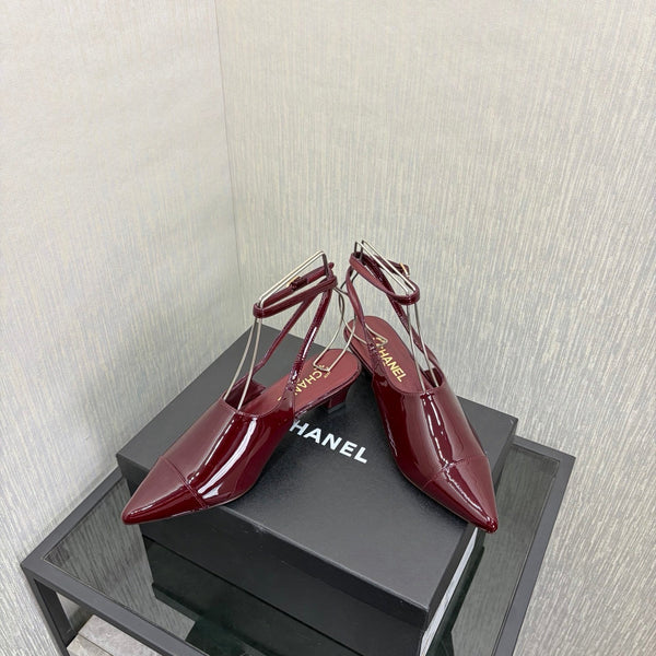 CC 2026 Slingback 4cm Burgundy Patent Leather 688714