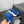 CC 26s Shearling Slide Flat Mules Blue Black Wool 128095