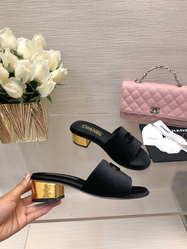 CC 25C Mid Heel Mule Black Velvet Substance 212952