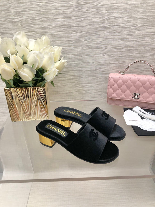 CC 25C Mid Heel Mule Black Velvet Substance 212952