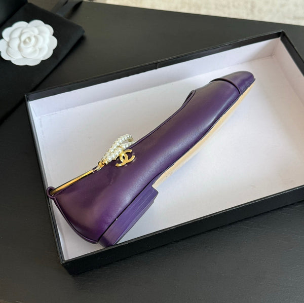 Double Strap Chunky Heel Mary Jane Shoes Violet Purple