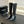 CC High Boots 30mm Plain Black Chain Cowhide