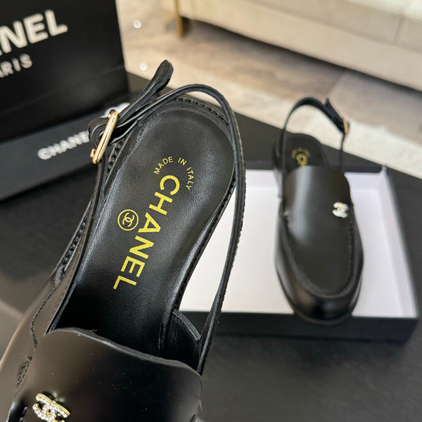 CC 25C Slingback Loafer Black Patent Leather