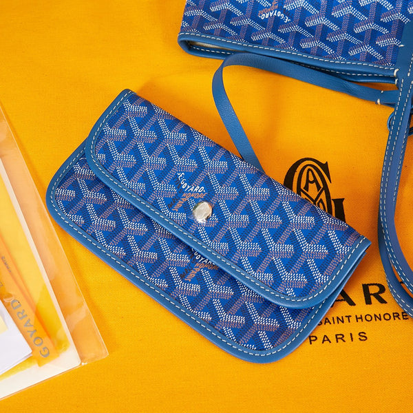 saint louis pm 34cm blue canvas chevroches calfskin