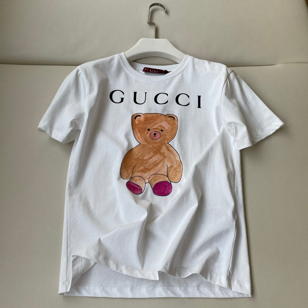 Gucci 25 Bear T-shirt White Brown Cotton