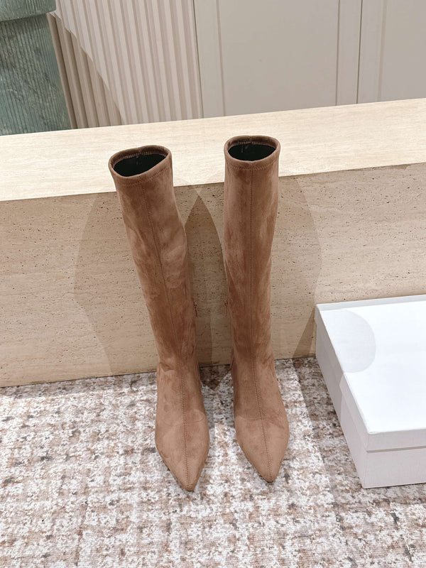 The Row 2025 Long Boot Brown Suede 556126