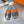 HM Oran Slippers in Gray and Orange Cowhide 735645