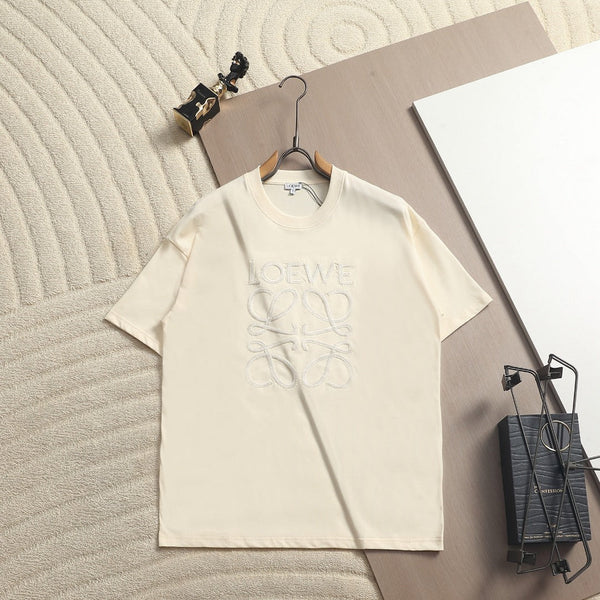 Loewe Men Logo Loose-Fit T-Shirt Cream Cotton