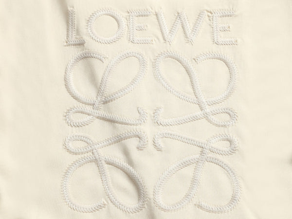 Loewe Men Logo Loose-Fit T-Shirt Cream Cotton