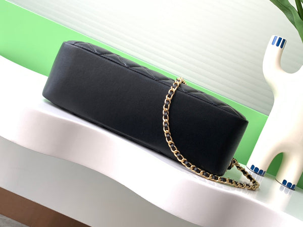 Chanel 2025 Camera 24cm Bag Black Quilted Leather 320975