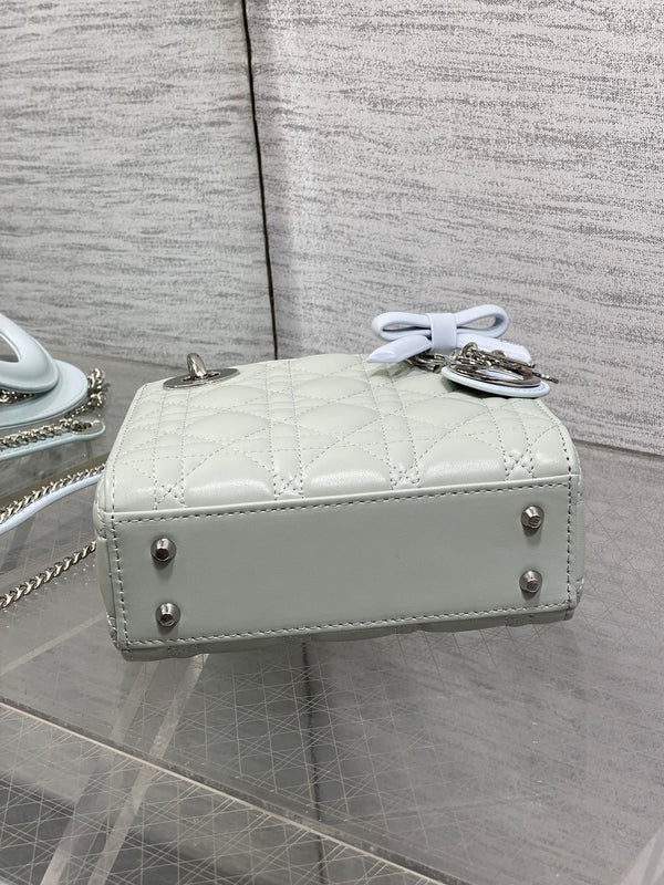 CD 2026 Mini Lady Dior Bag Grey Charcoal Lambskin 286581