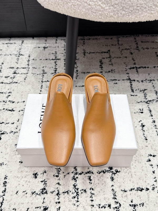 Loew Emily Mule Tan Brown Lambskin 880827