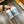 SNEAKERS IN WHITE MESH BREATHABLE FABRIC AND BLUE MIX ORANGE CALFSKIN