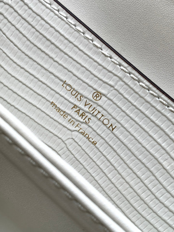 LV 25s Rose Des Vents Handbag 27cm White Lizard GHW
