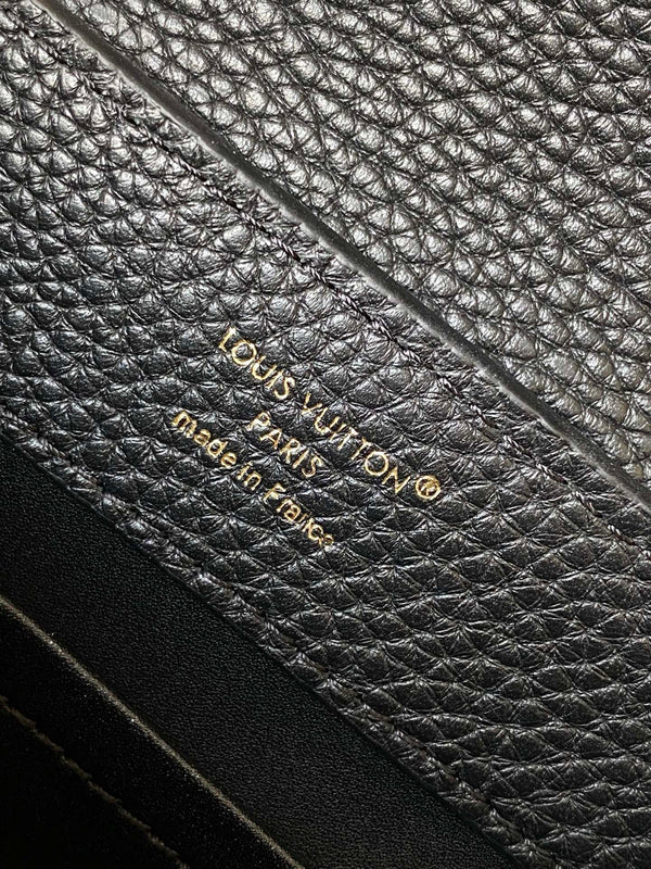 LV Capucines Mini Bedazzled Flower Handle Black Taurillon leather