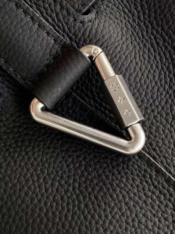 LV Steamer 30 Handbag Black Calfskin