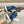 GLOVES IN NAVY BLUE DENIM AND BLACK CALFSKIN 463798