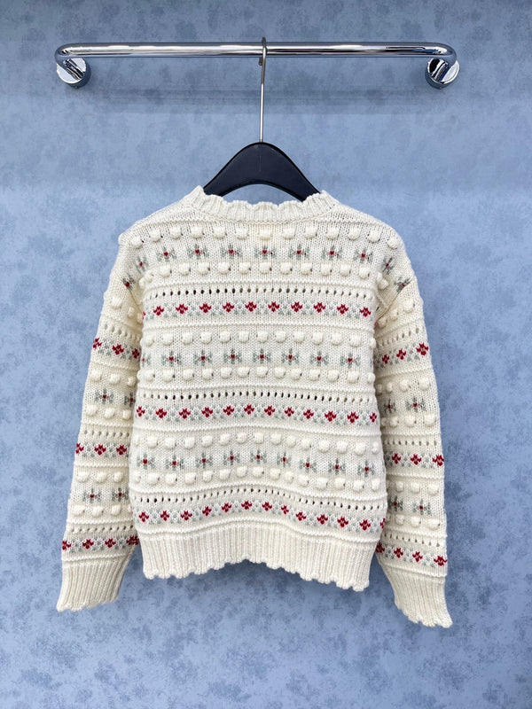 CC 2025 Jacket With Pearl Button Cream mix Colors Wool 325857
