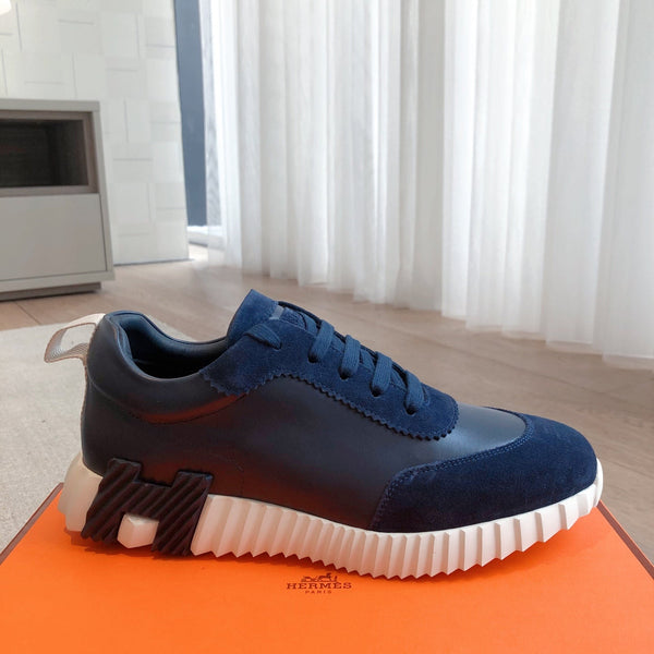HM Men's 25 Sneaker Navy Blue Cowhide Suede 541322