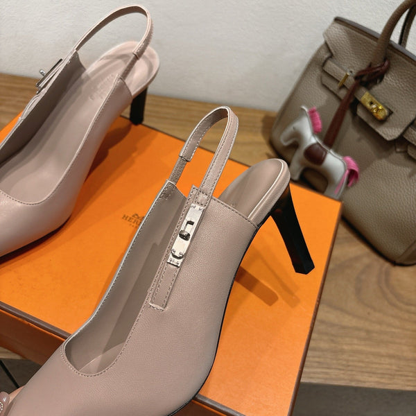 HM Lover Pump 80mm Beige Galet Calfskin 429026