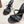 CL 25 Cross-Strap Slippers Black Gloss Calf Patent Leather Rivets 314925