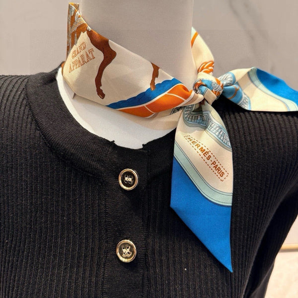 HM Twilly Mini Scarf 105 Orange Terracotta Silk Twill 153181