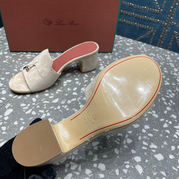 Summer Charms Mules 50 Beige Suede Salmon Lambskin