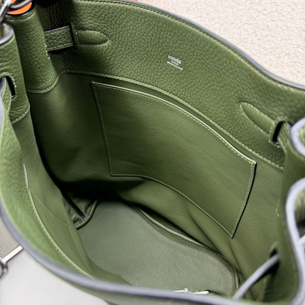 HM So Kelly Shoulder Bag 22cm Green Cowhide 284529