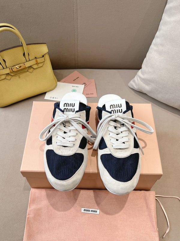 Miu x NB 530 SL Mules Black Grey Mesh Suede 642507