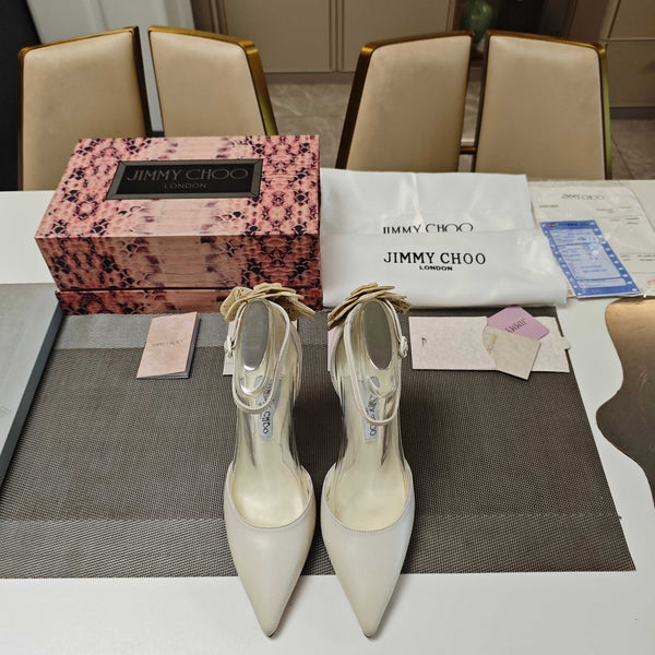JC Marja Pumps 10cm White Leather 900897