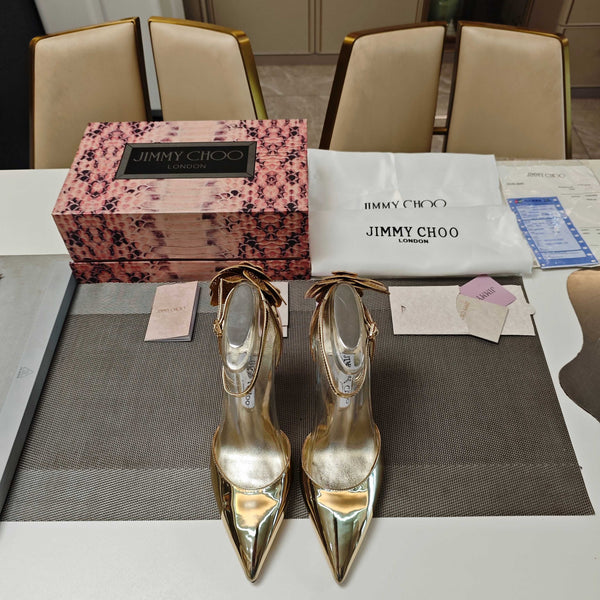 JC Marja Pumps 10cm Gold Metallic Leather 900899