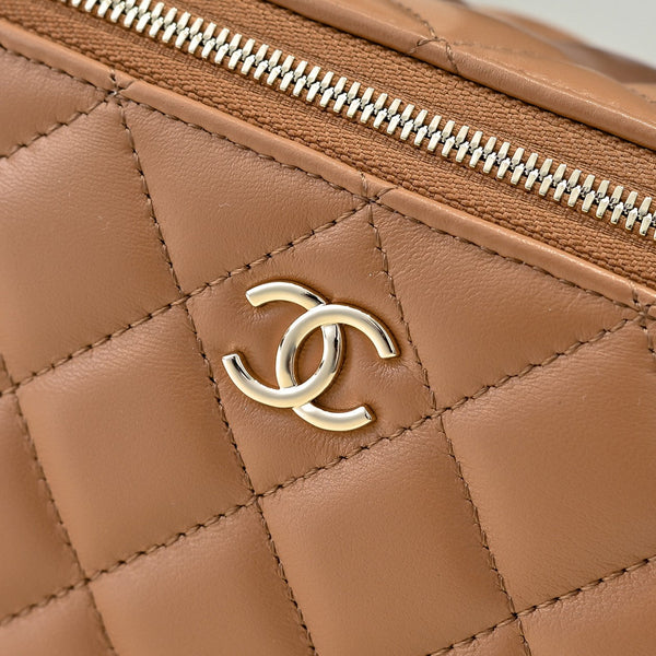 CC 26s Vanity Case Brown Quilted Lambskin 286287