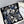 SQUARE SCARF 70 CM IN BLACK MIX WHITE CASHMERE AND SILK 399802