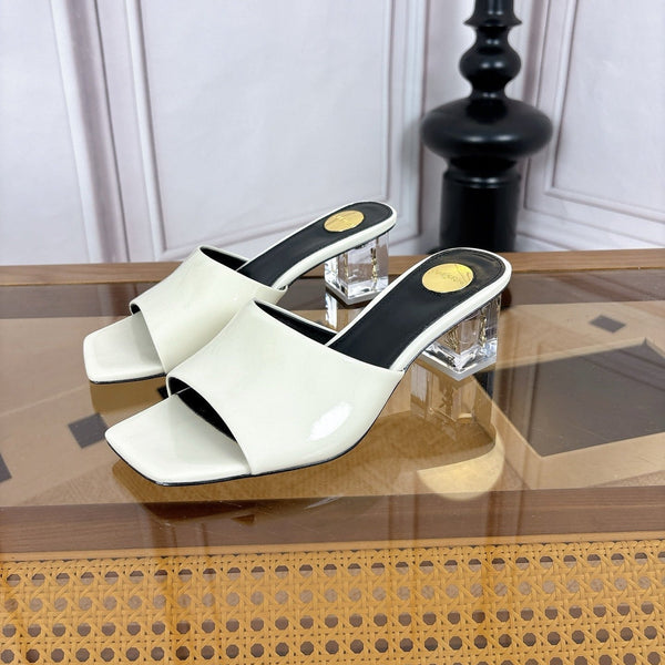 YSL High-Heeled Sandal 5.5cm White Patent Leather 932057