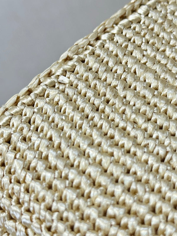 CC 26s Coco Beach 25.5CM Flap Bag Beige Raffia 143487