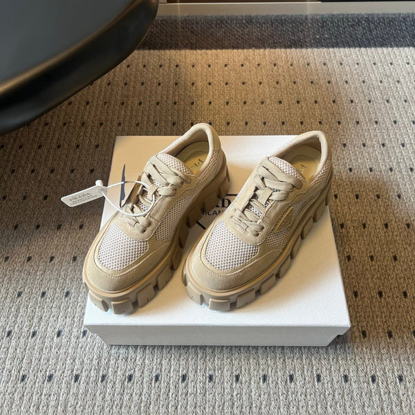 Prad 26s Monolith Sneakers Khaki Suede Mesh Fabric 971699