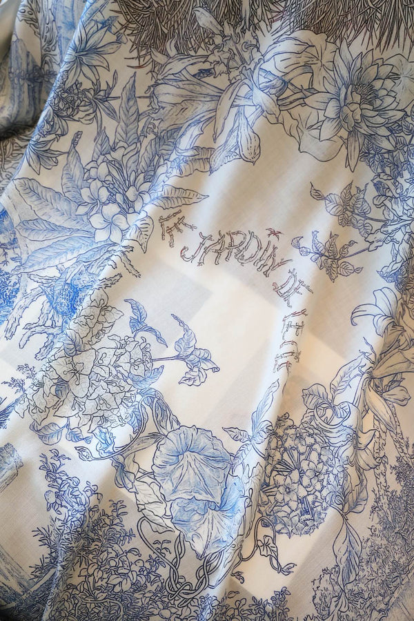 SCARF 140 IN ELECTRIC BLUE SILK