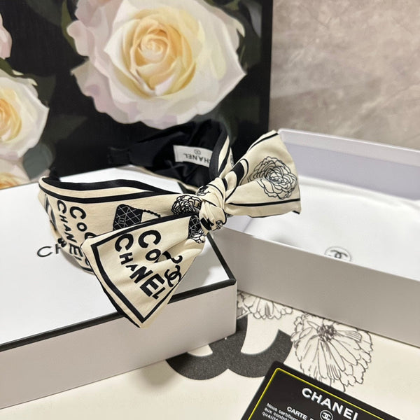 BLACK MIX WHITE SILK HEADBAND 168590